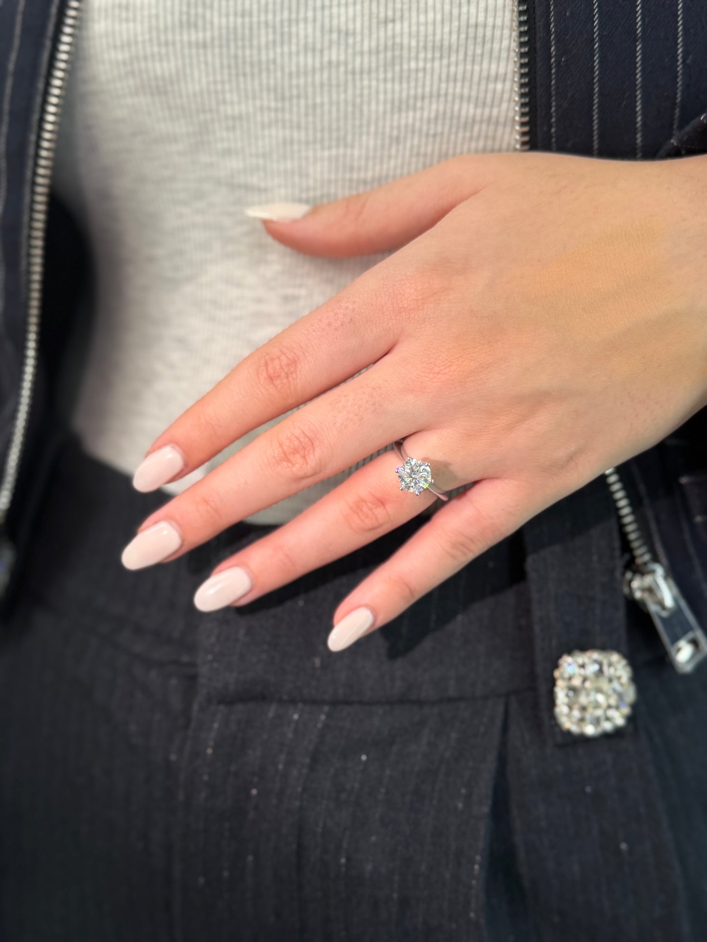 2ct Round Cut Six-Prong Solitaire Engagement Ring