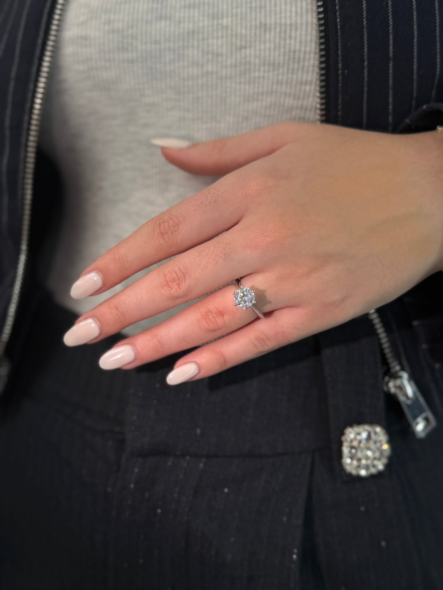 2ct Round Cut Six-Prong Solitaire Engagement Ring