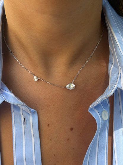 4cttw Dual Pear Necklace