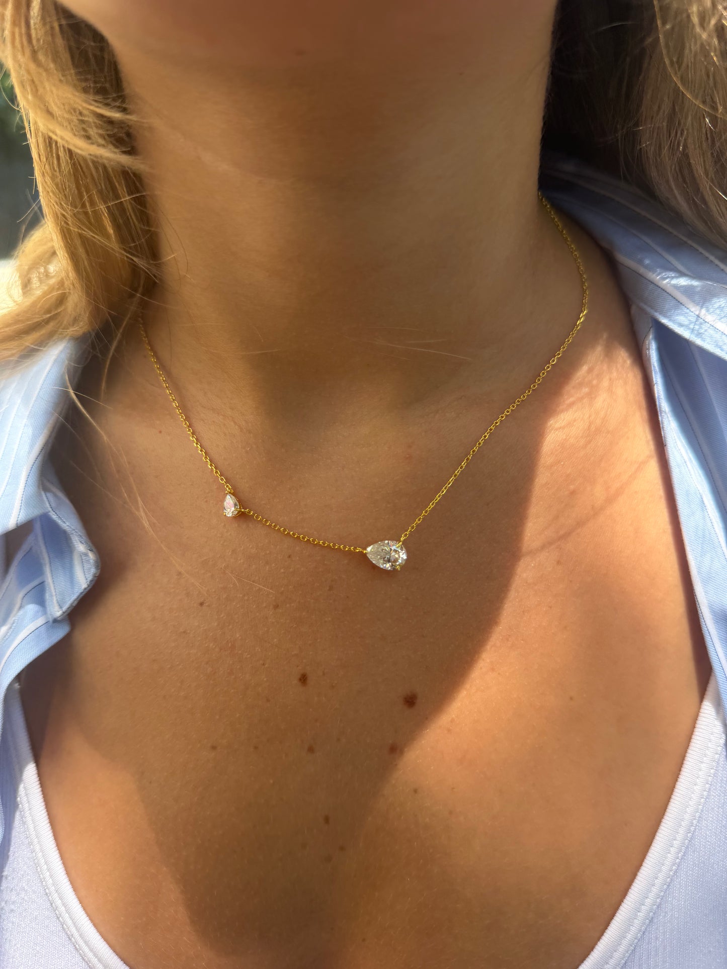 4cttw Dual Pear Necklace