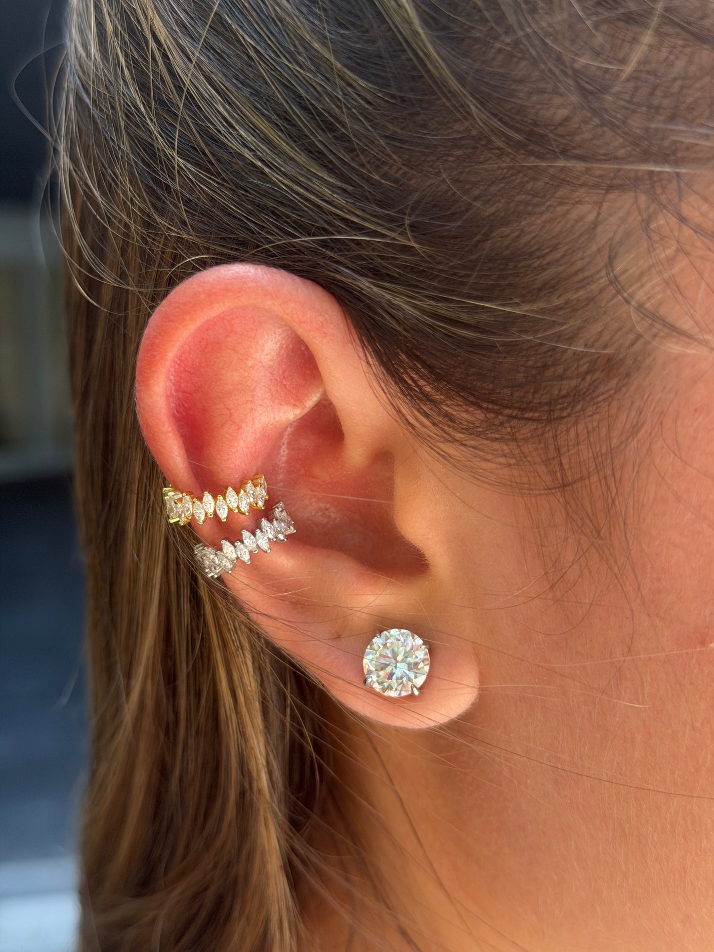 marquise ear cuff earrings