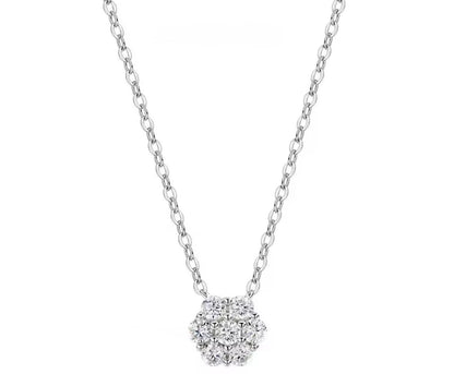 0.7CT Flower Pendant Necklace