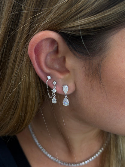 Pear Drop Chain Earrings