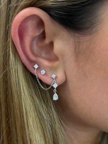 Pear Drop Chain Earrings