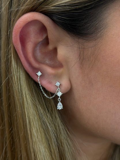 Pear Drop Chain Earrings