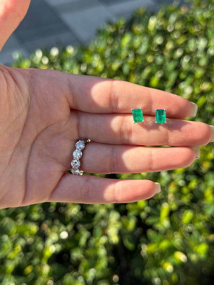 Emerald Petite Stud Earrings