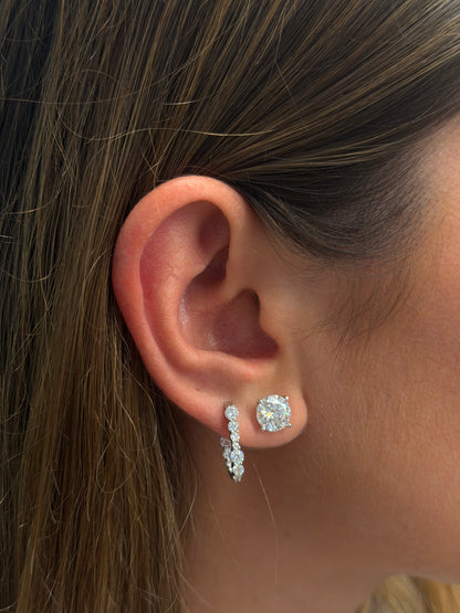 Elongated  small Oval Inside-Out Hoops Earrings