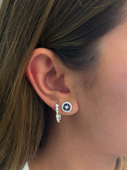 Elongated  small Oval Inside-Out Hoops Earrings