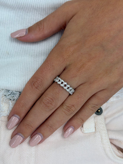 cuban pave  ring
