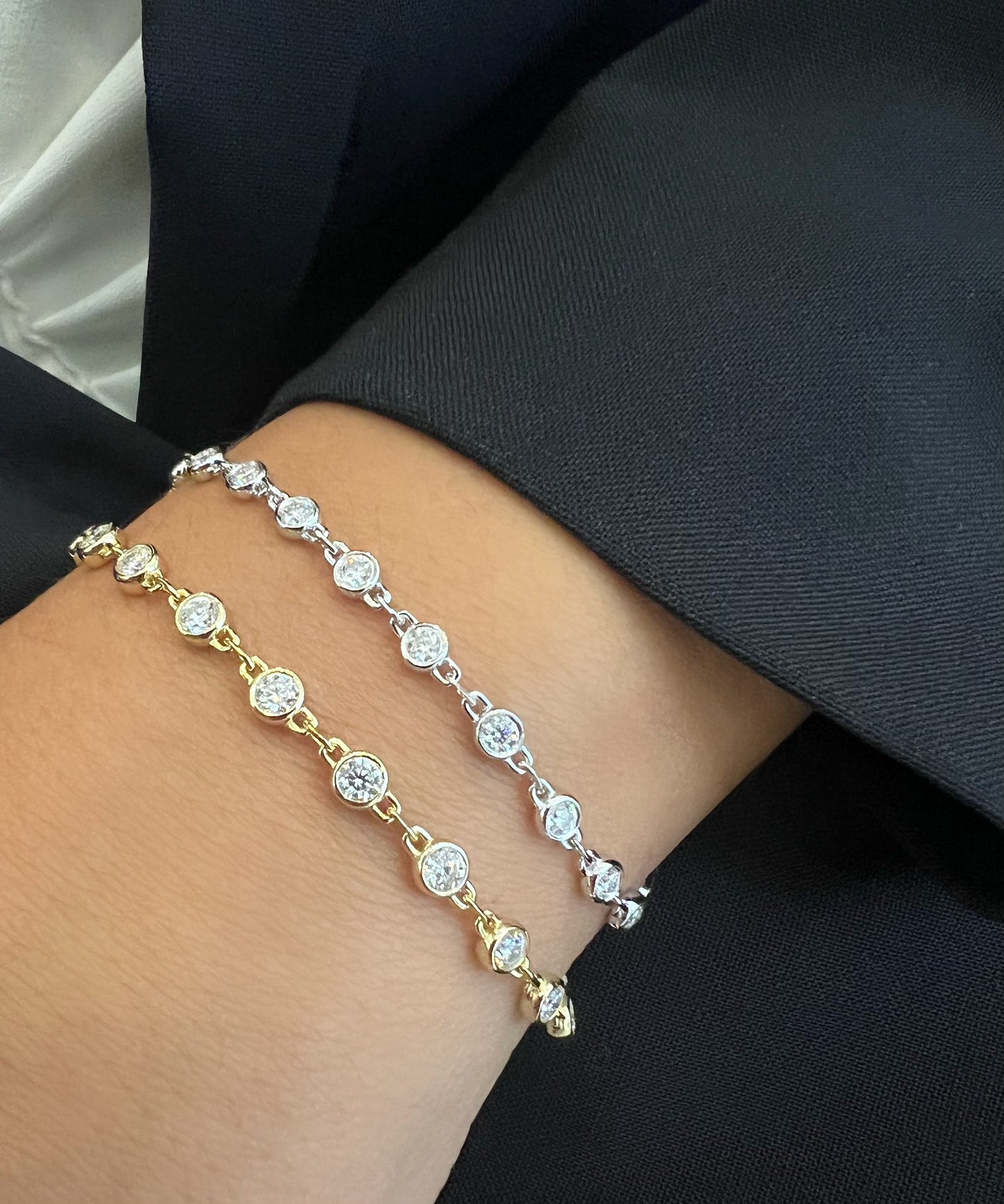 Moissanite Bezel Bracelet