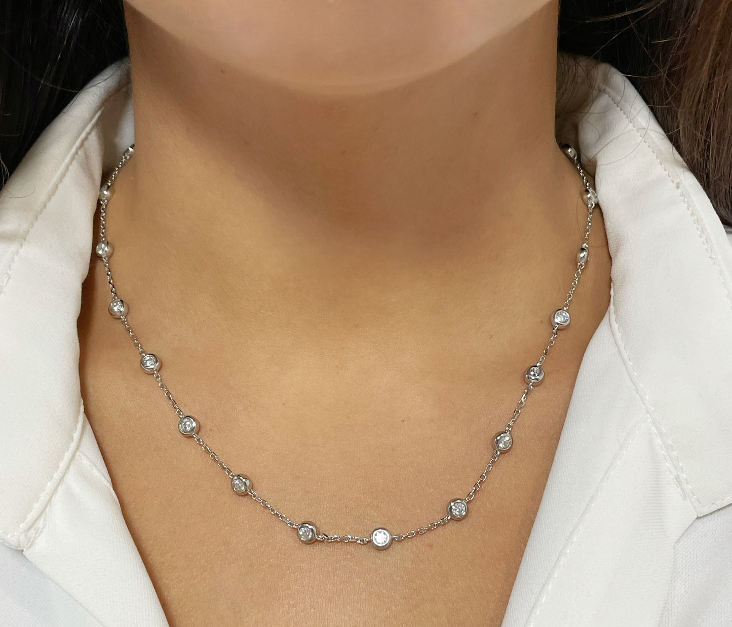 2CT Bezel Set Moissanite Necklace