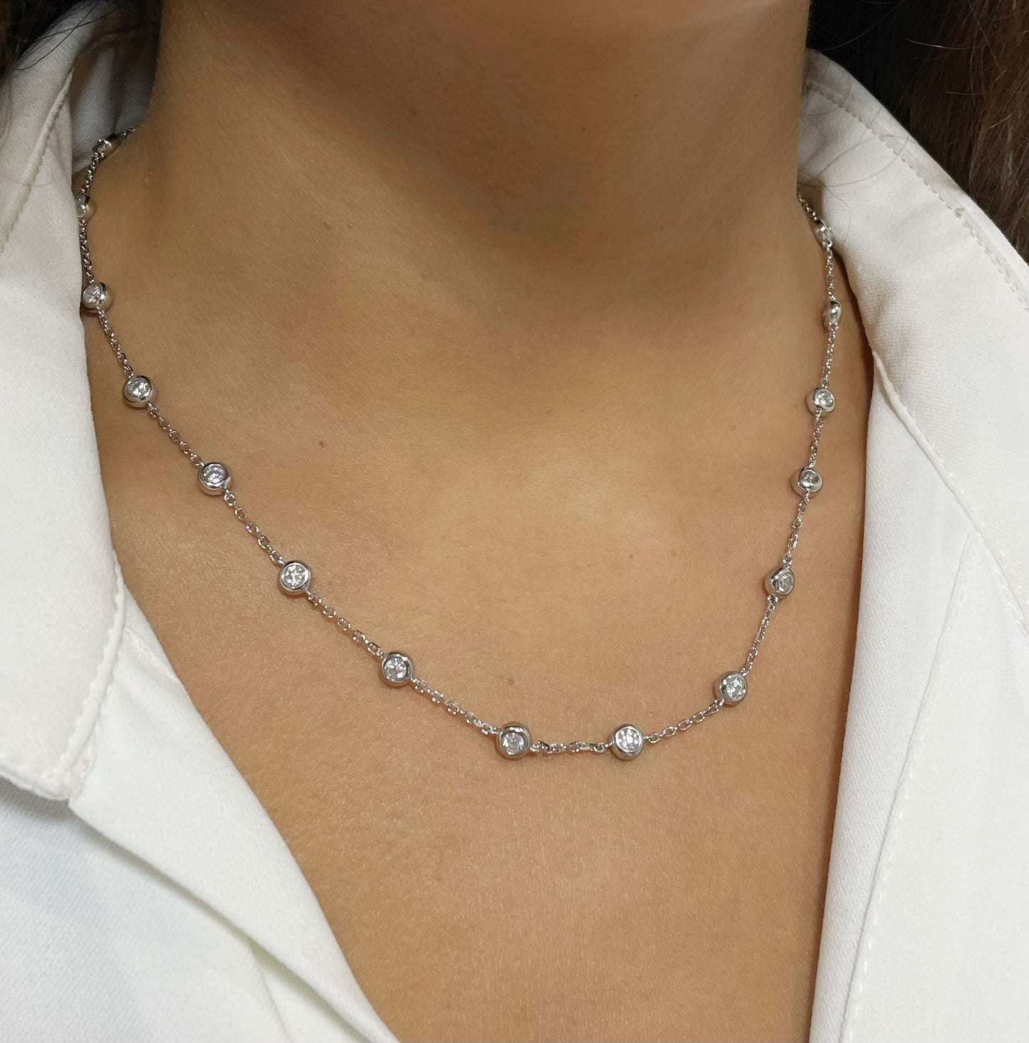 2CT Bezel Set Moissanite Necklace