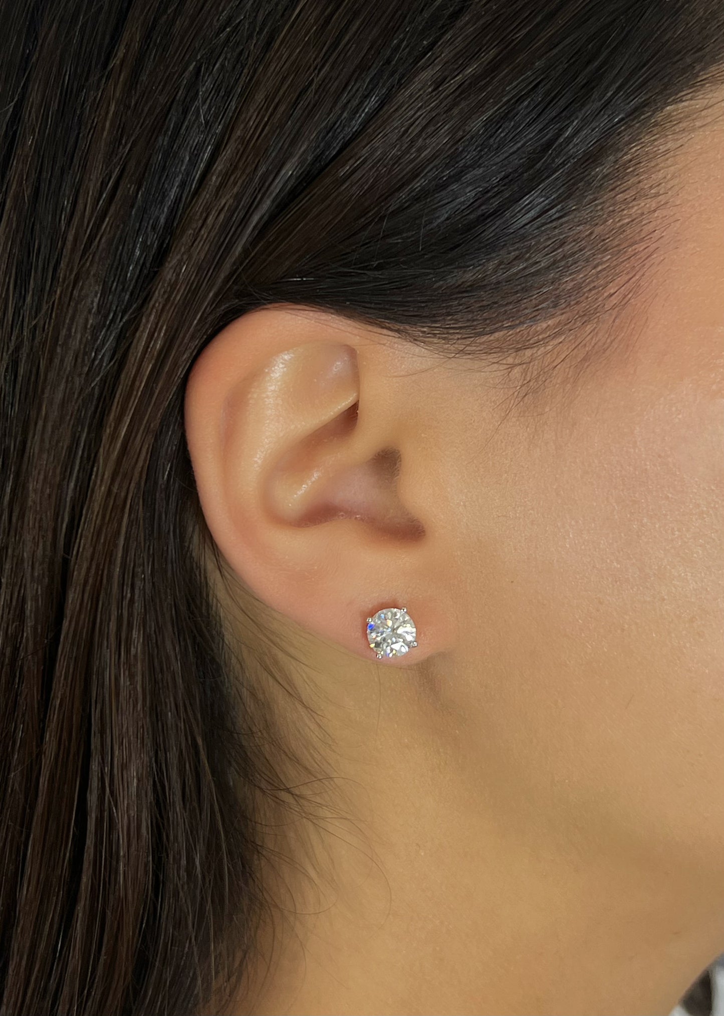 Moissanite Halo Stud Earrings With Removable Jackets