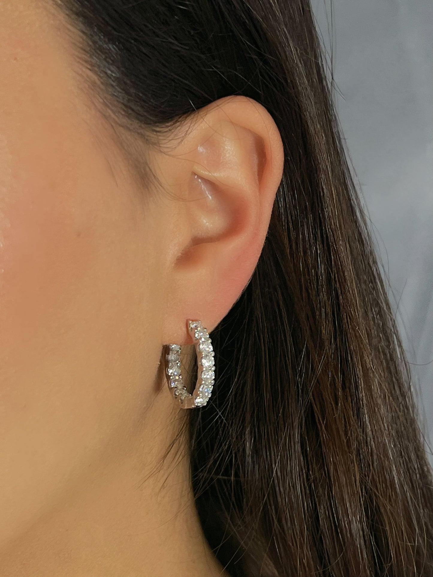 Moissanite Inside Out Hoop Earrings