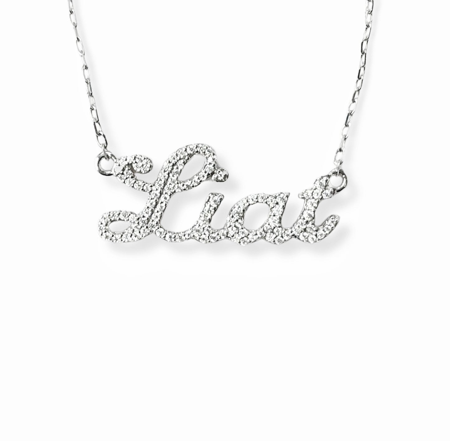 Moissanite Script Name Necklace