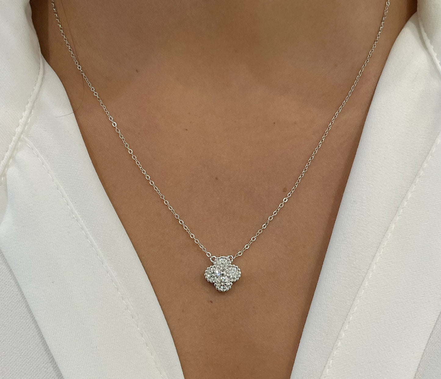 Moissanite Clover Necklace