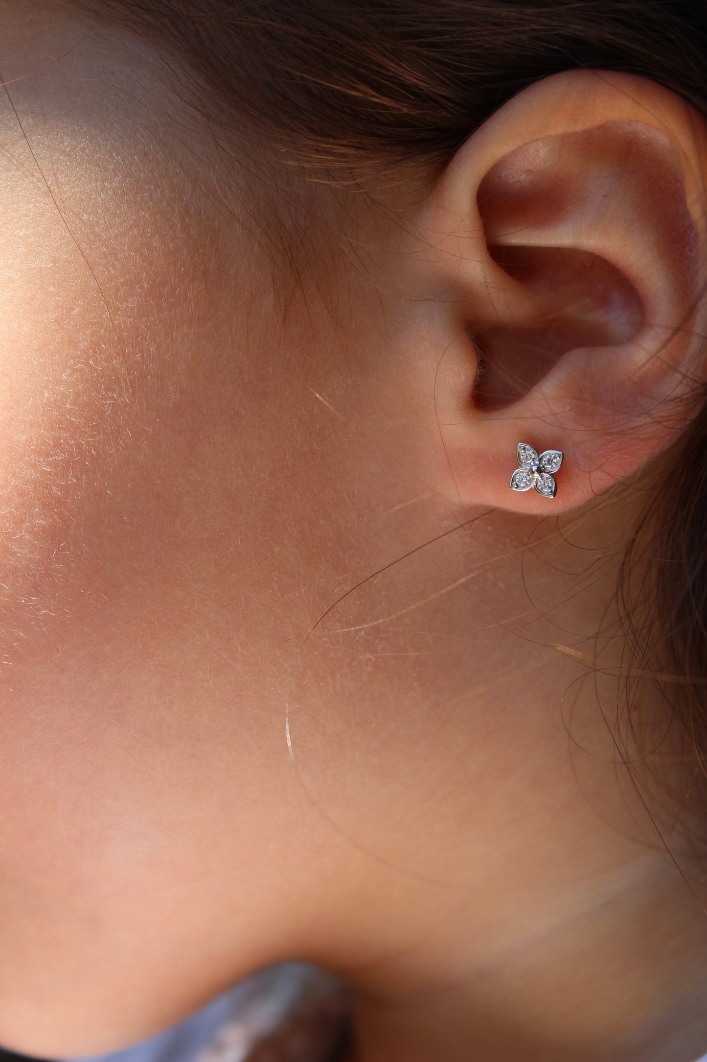 Mini Clover Sparkle Studs - Little Gems Collection