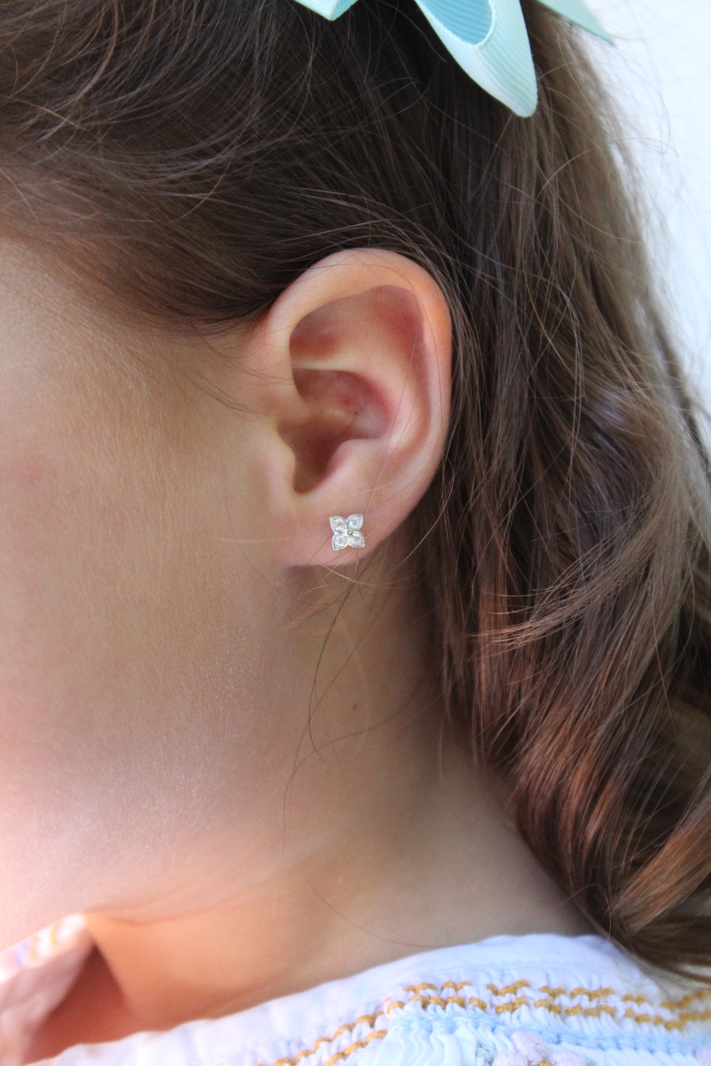 Mini Clover Sparkle Studs - Little Gems Collection