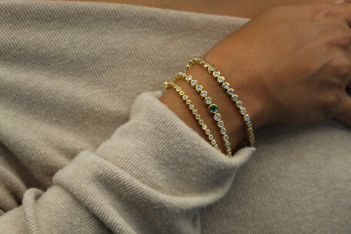 Emerald Bezel Bracelet