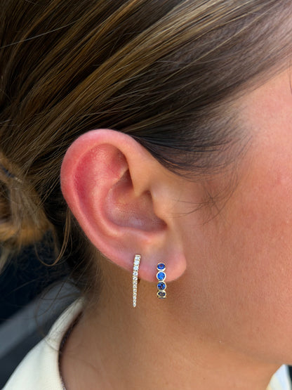 Sapphire Bezel Hoop Earrings
