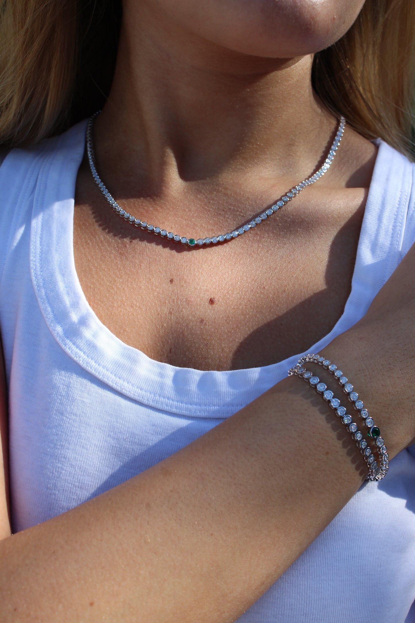 Emerald Bezel Bracelet