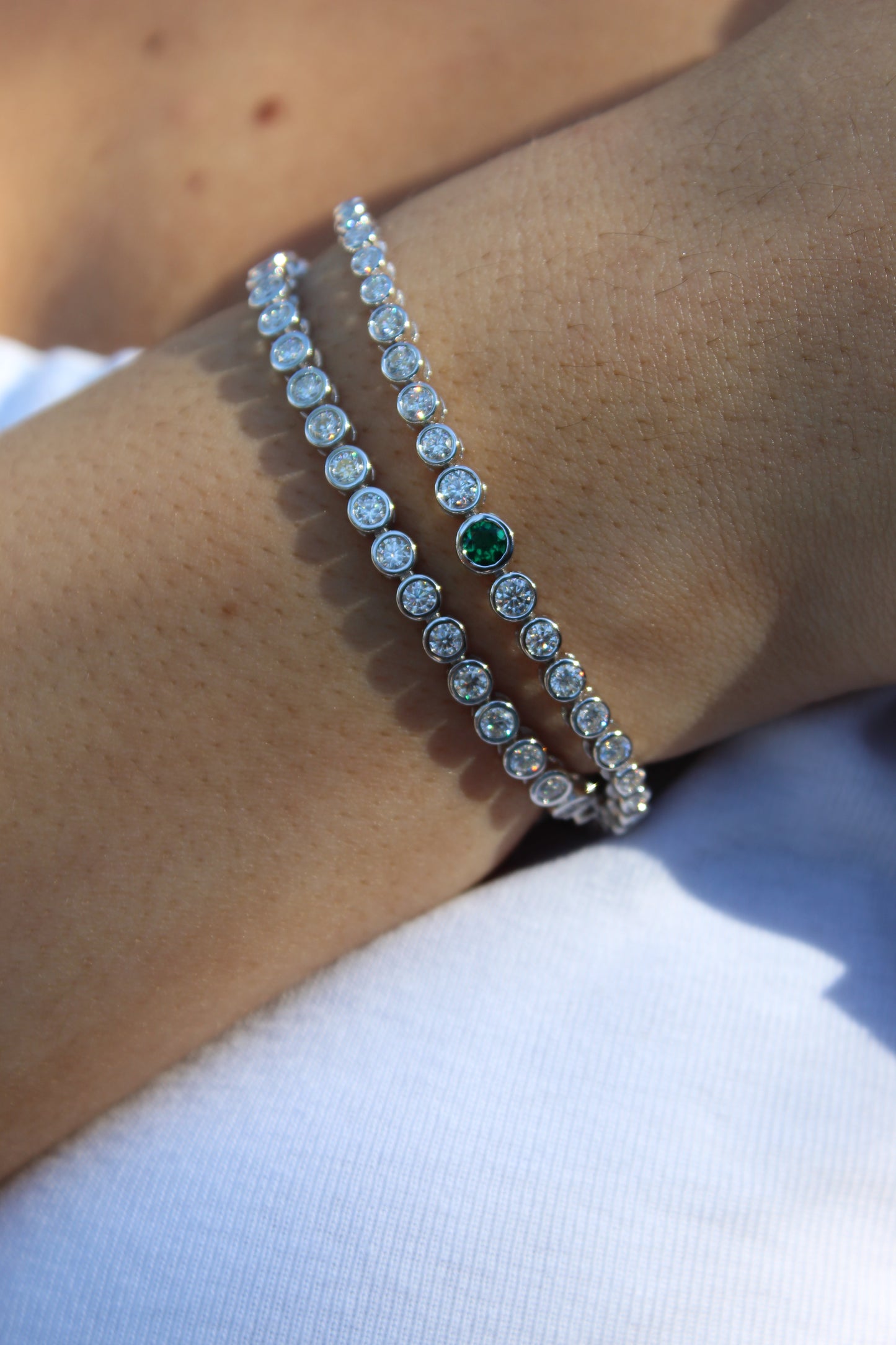 Emerald Bezel Bracelet