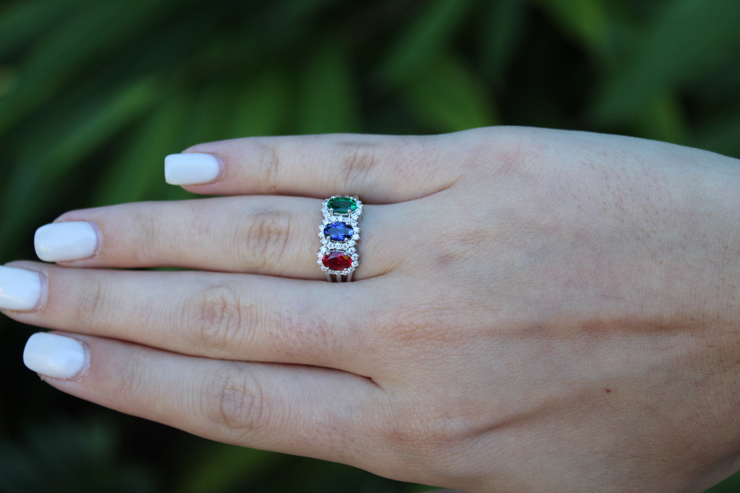 Tri-Color Gemstone Ring