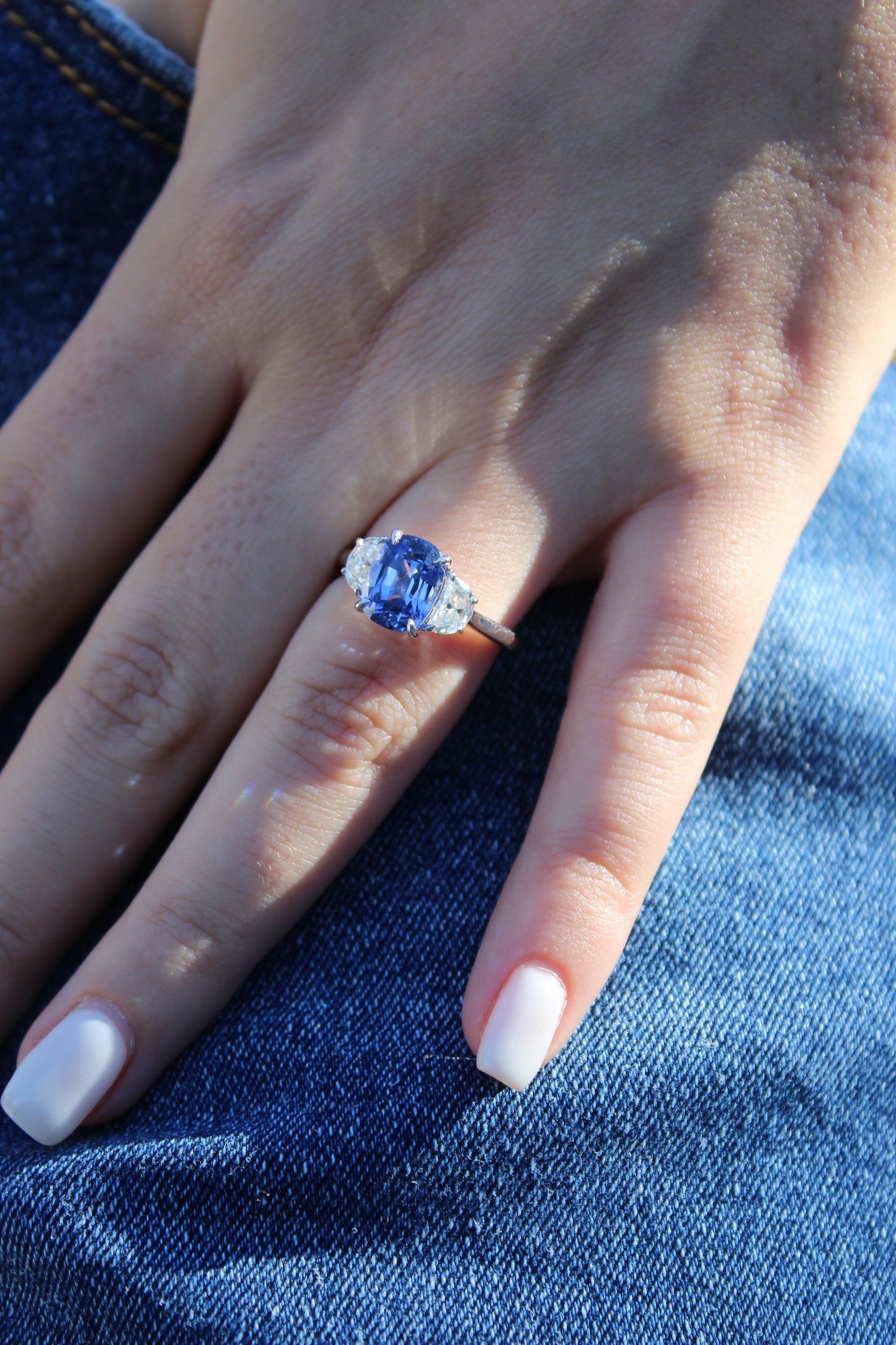 Cushion Cut Sapphire Ring