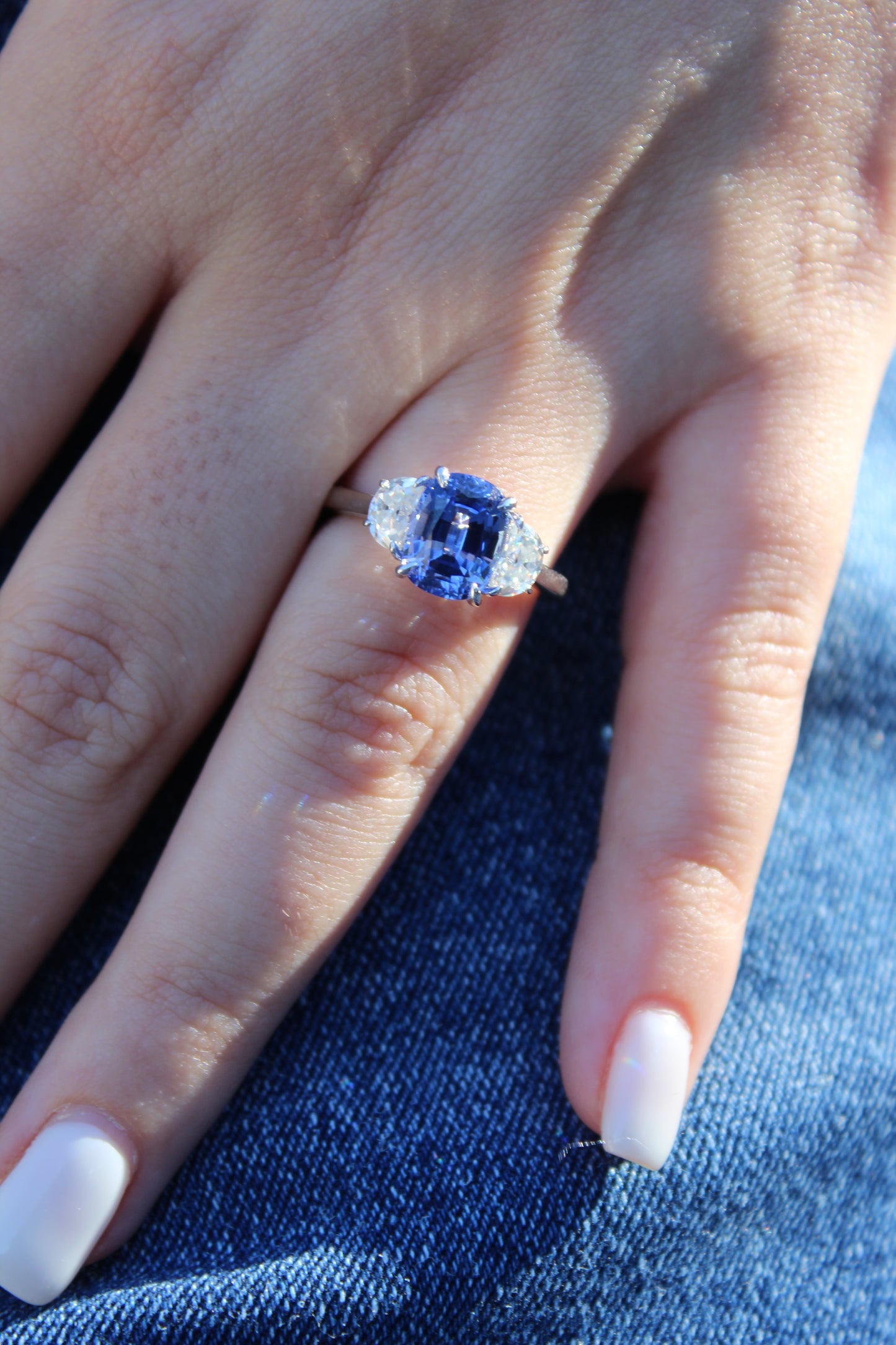 Cushion Cut Sapphire Ring