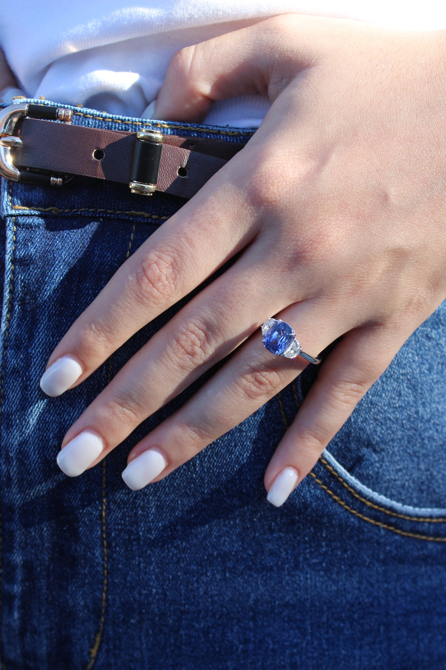 Cushion Cut Sapphire Ring