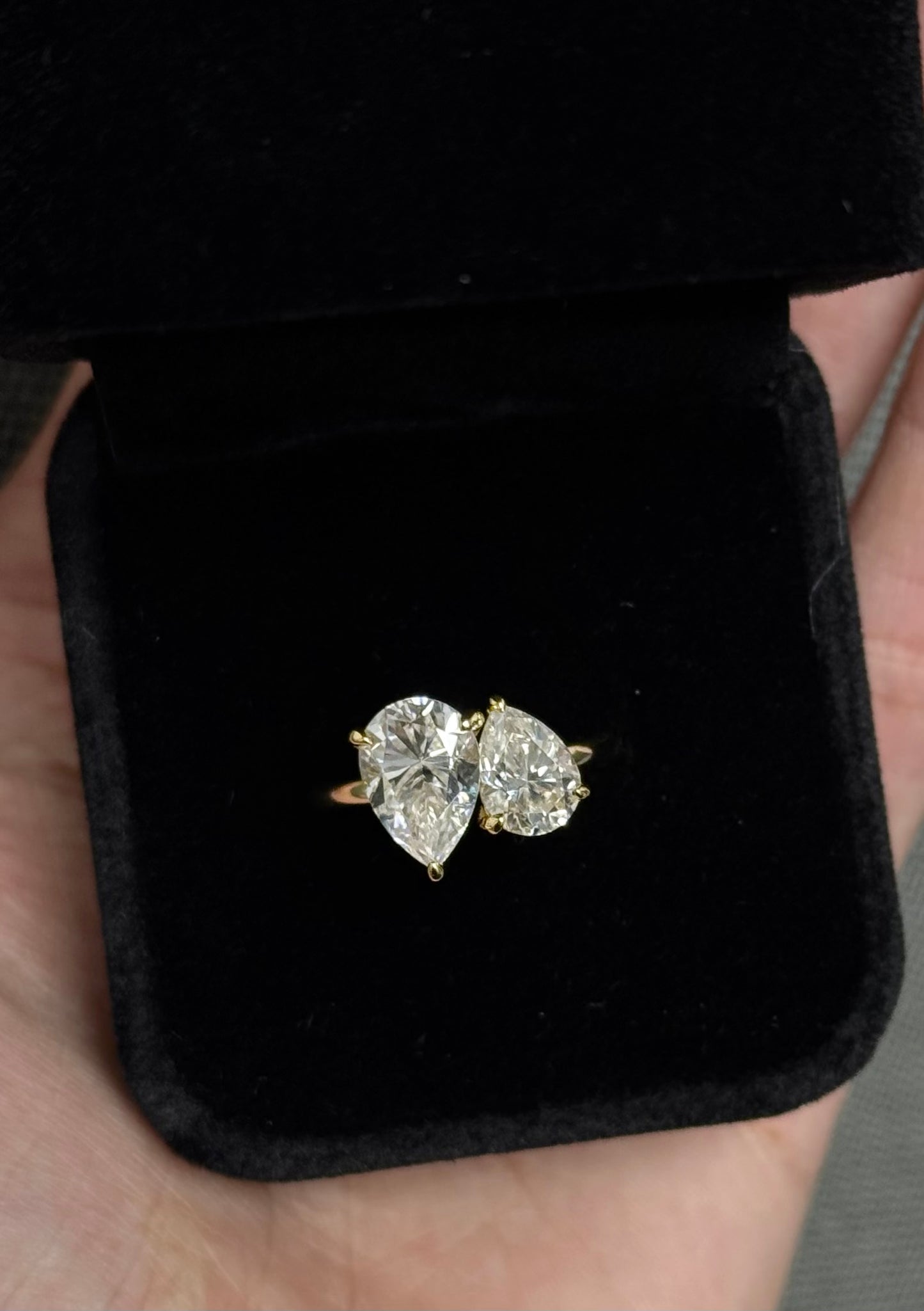 Double Pear 3ctw Toi Et Moi Ring