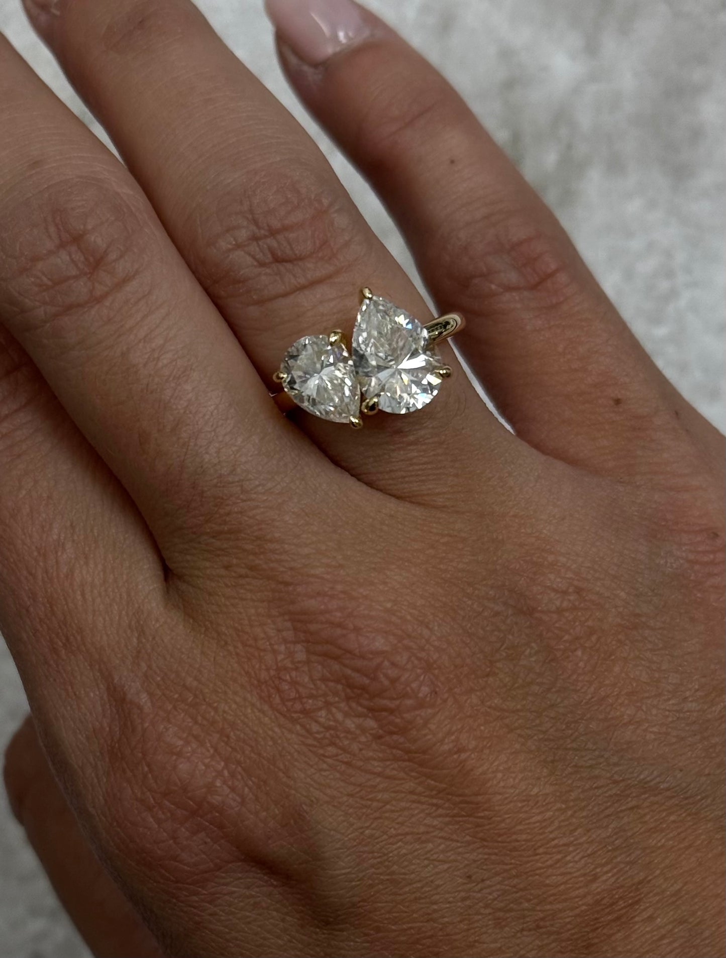 Double Pear 3ctw Toi Et Moi Ring