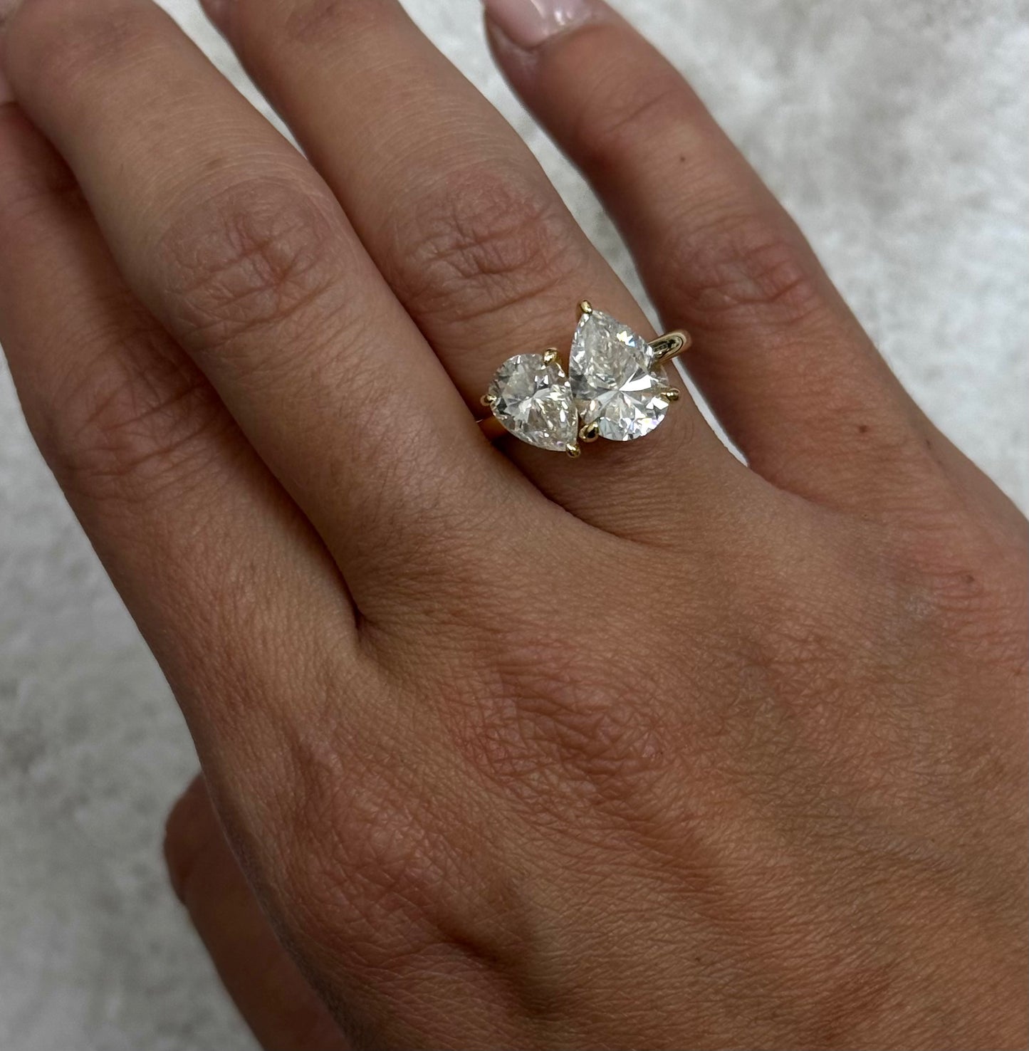 Double Pear 3ctw Toi Et Moi Ring