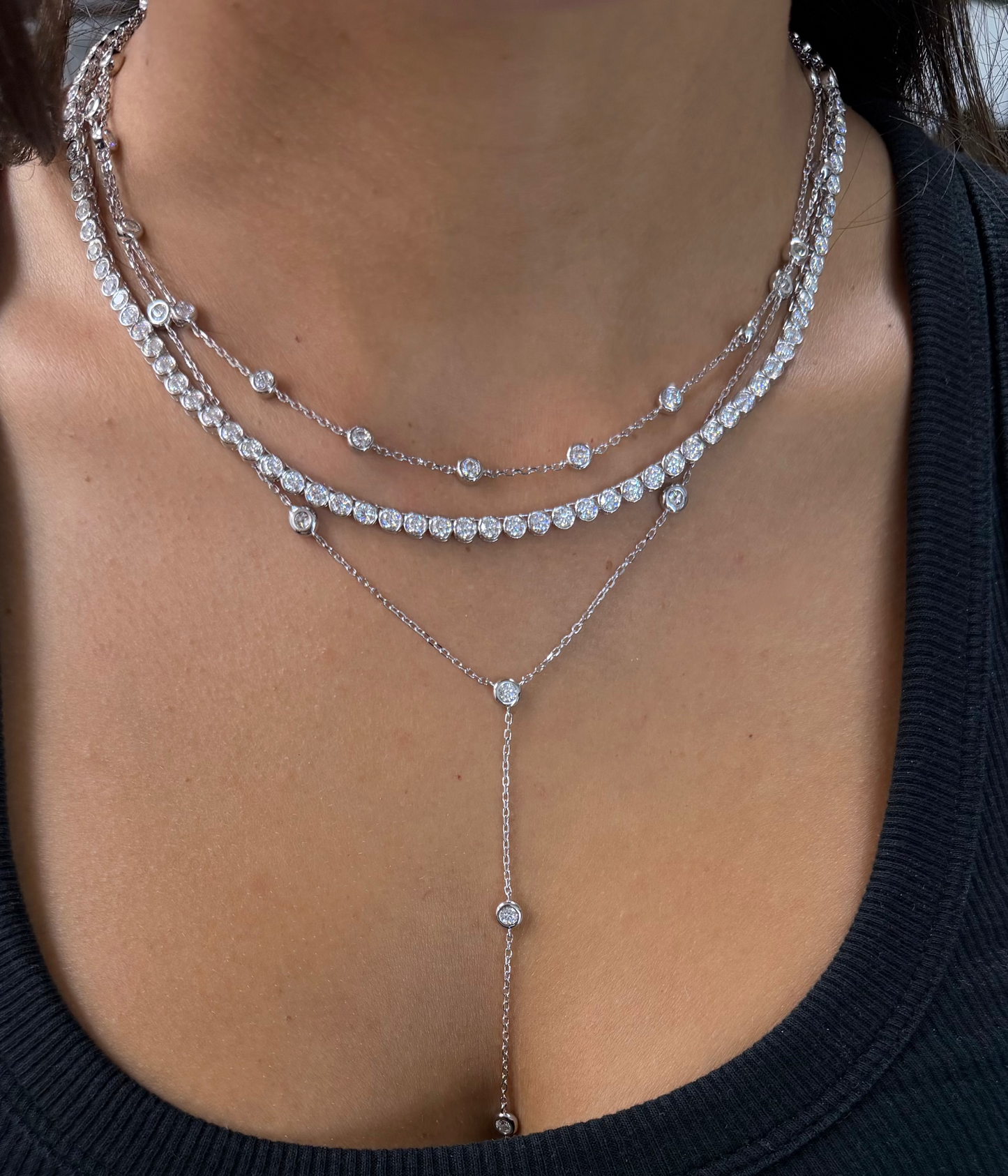 Bezel Tennis Necklace