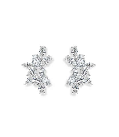 Pear and Marquise Cluster Earrings