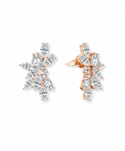 Pear and Marquise Cluster Earrings