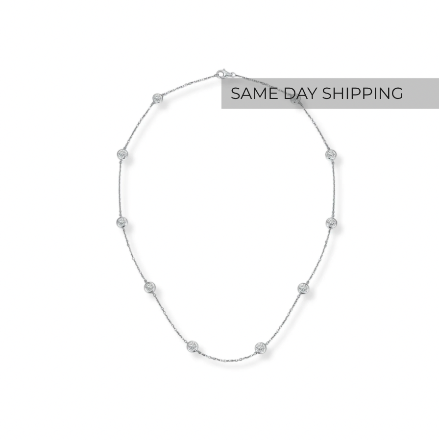3CT Bezel Set Necklace