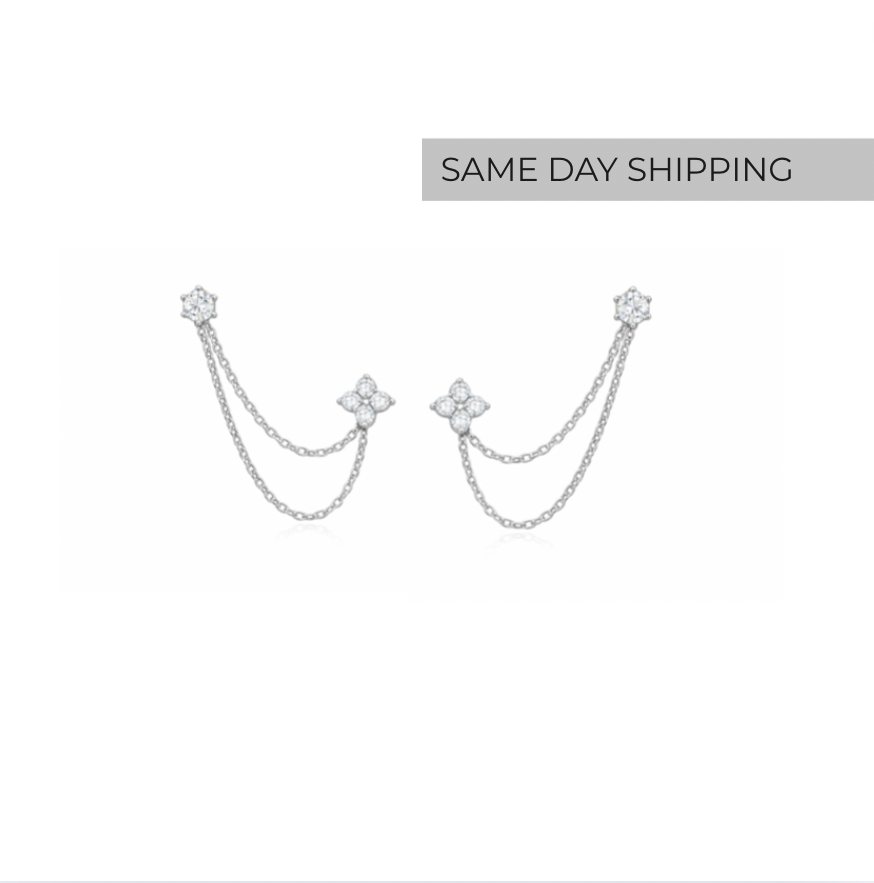 Clover Chain Stud Earrings