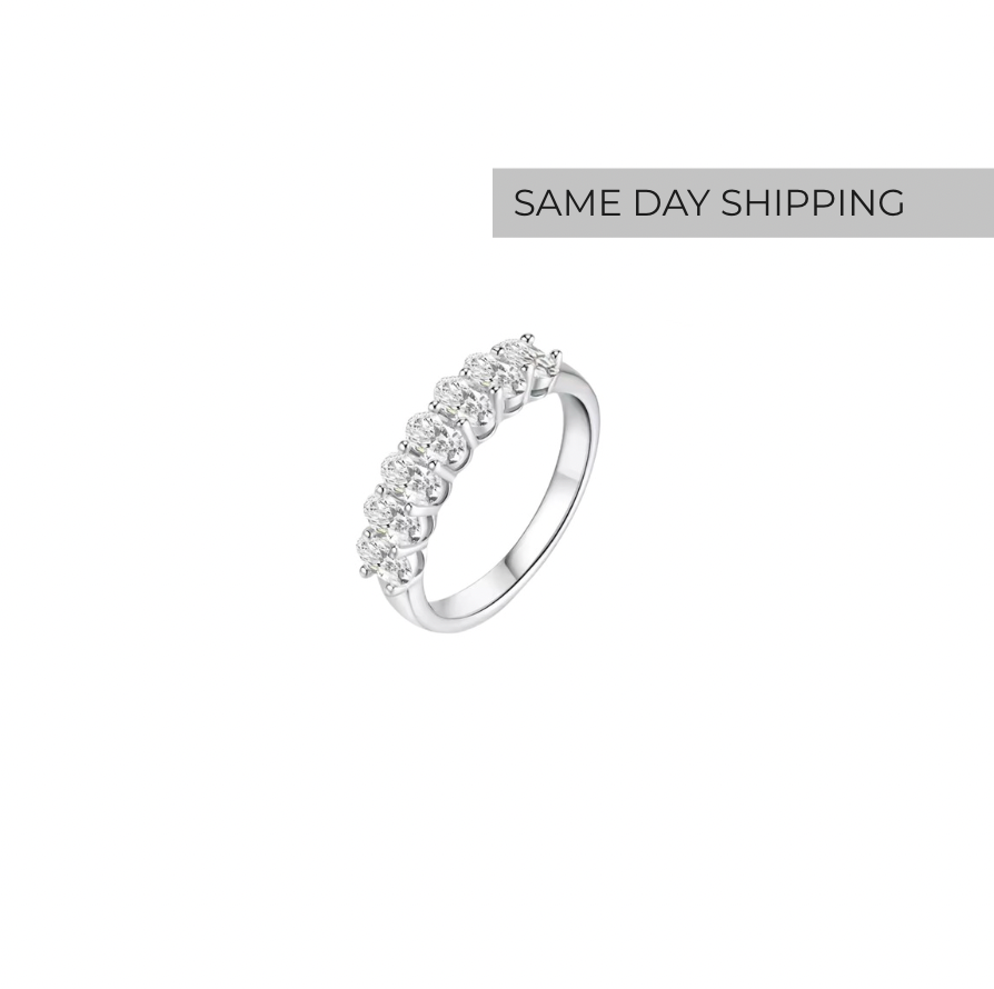 Oval Cut Half Eternity Ring
