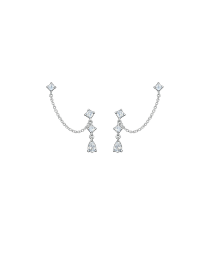 Pear Drop Chain Earrings
