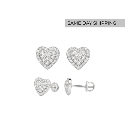 Heart pave earrings