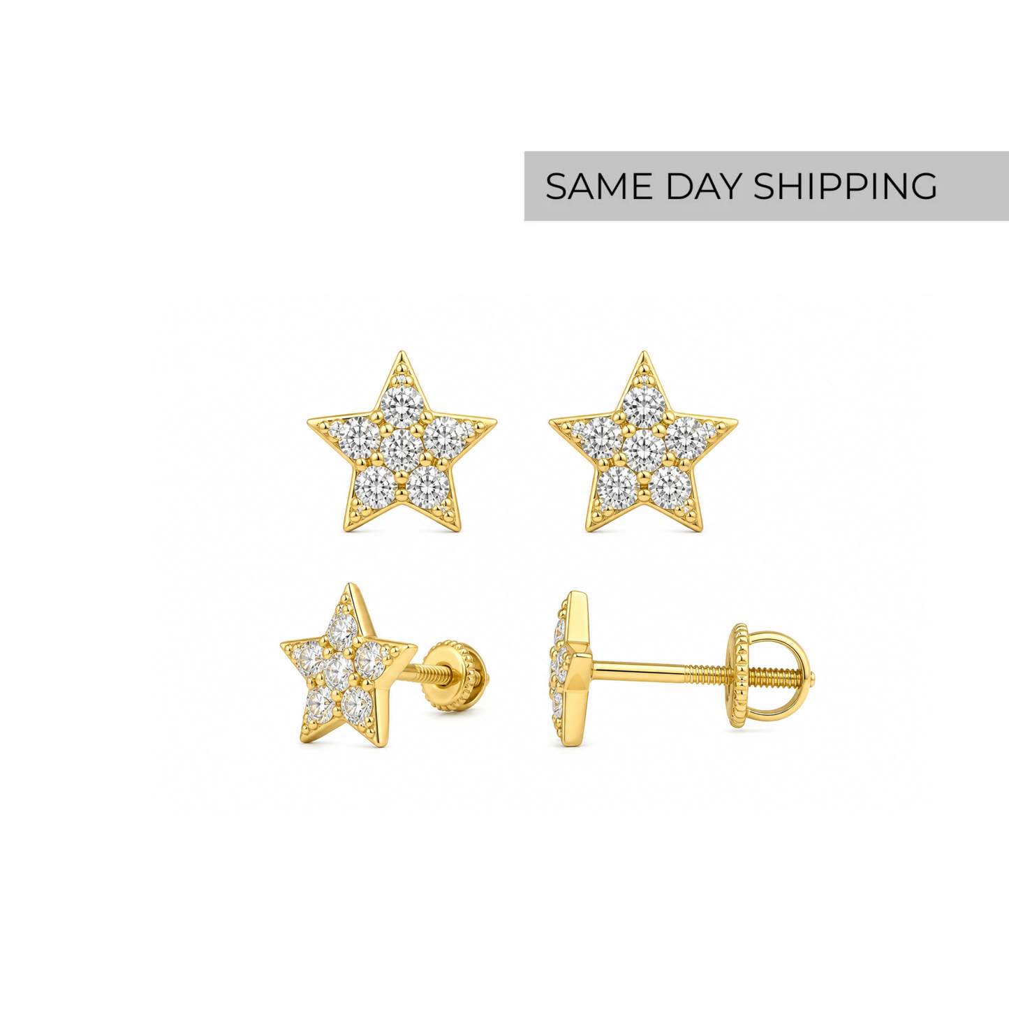 Star pave earrings