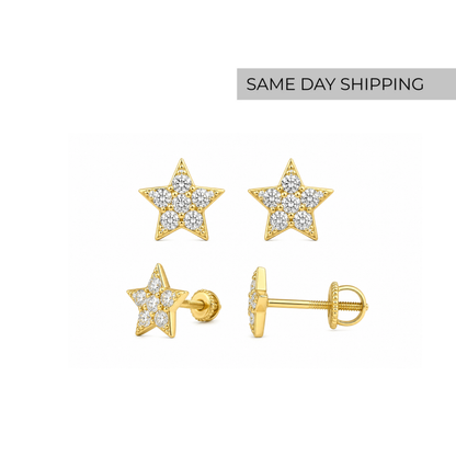Star pave earrings
