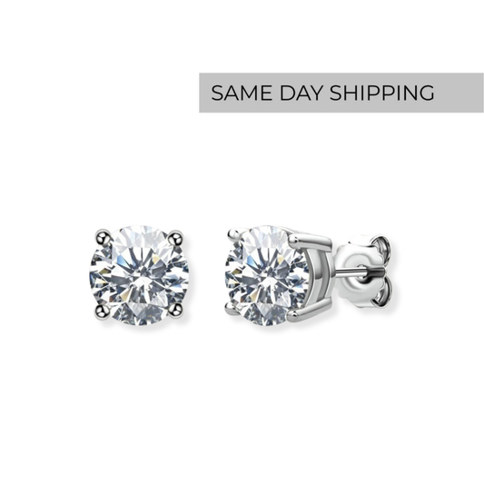 Solitaire Stud Earrings