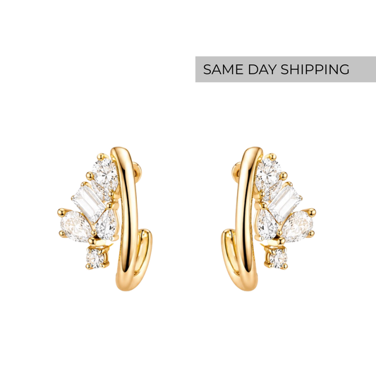 Multicut Hoop Earrings