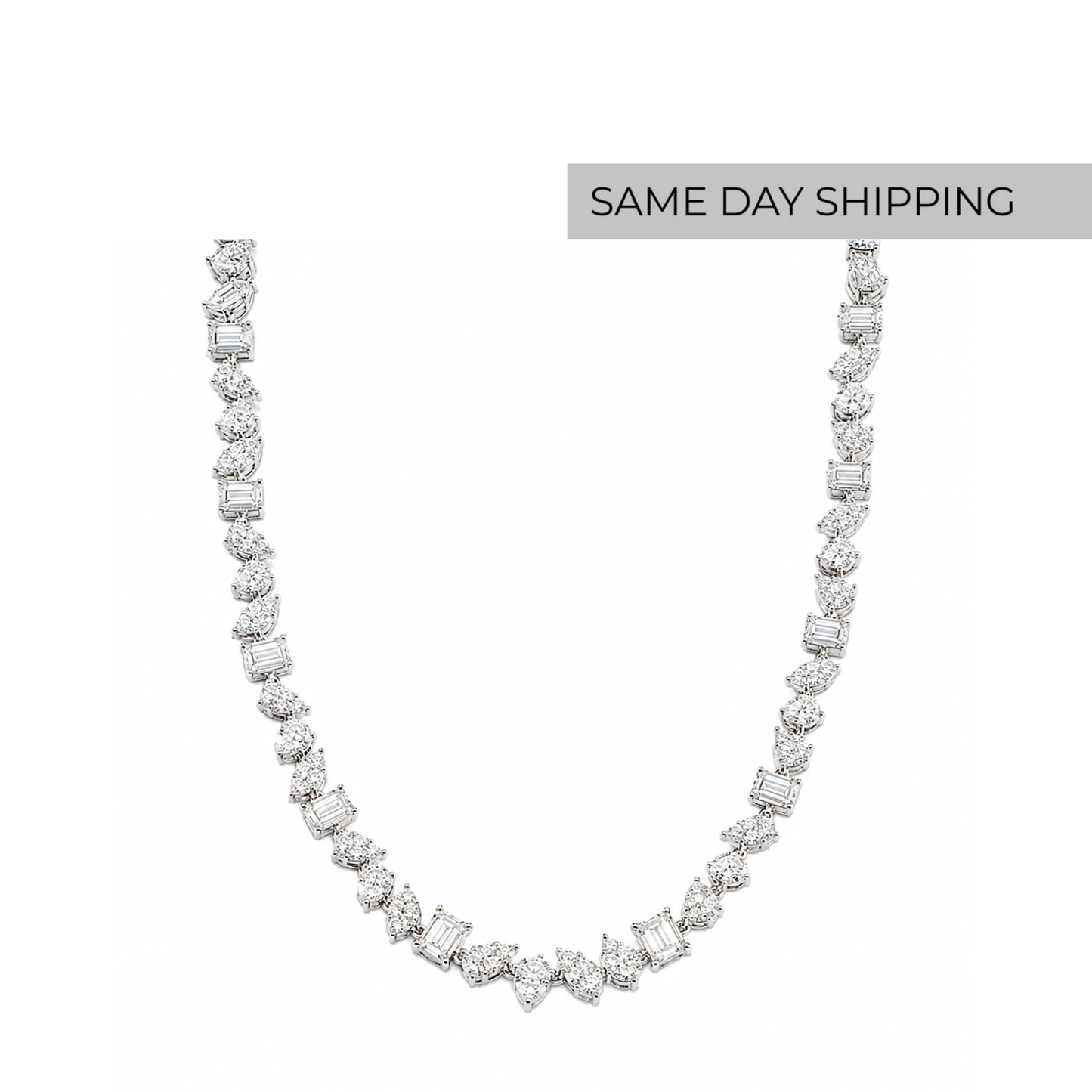 Multi-Cut Tennis Necklace