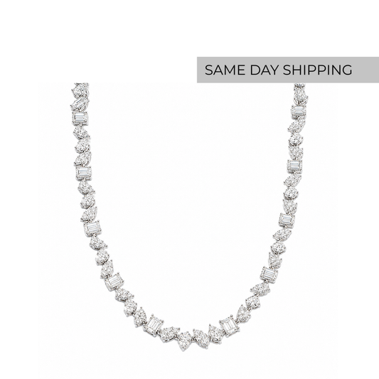Multi-Cut Tennis Necklace