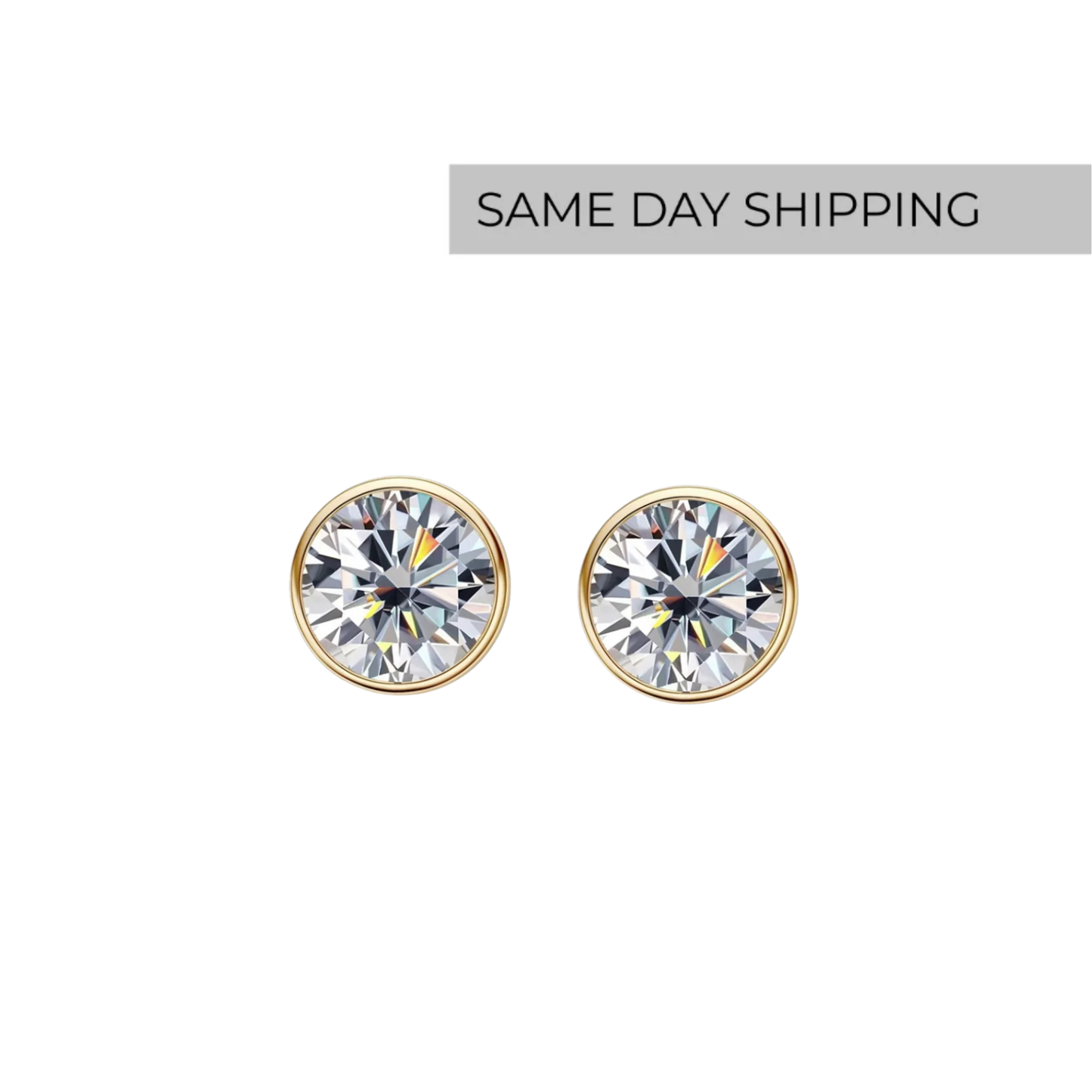 Bezel Stud Earrings