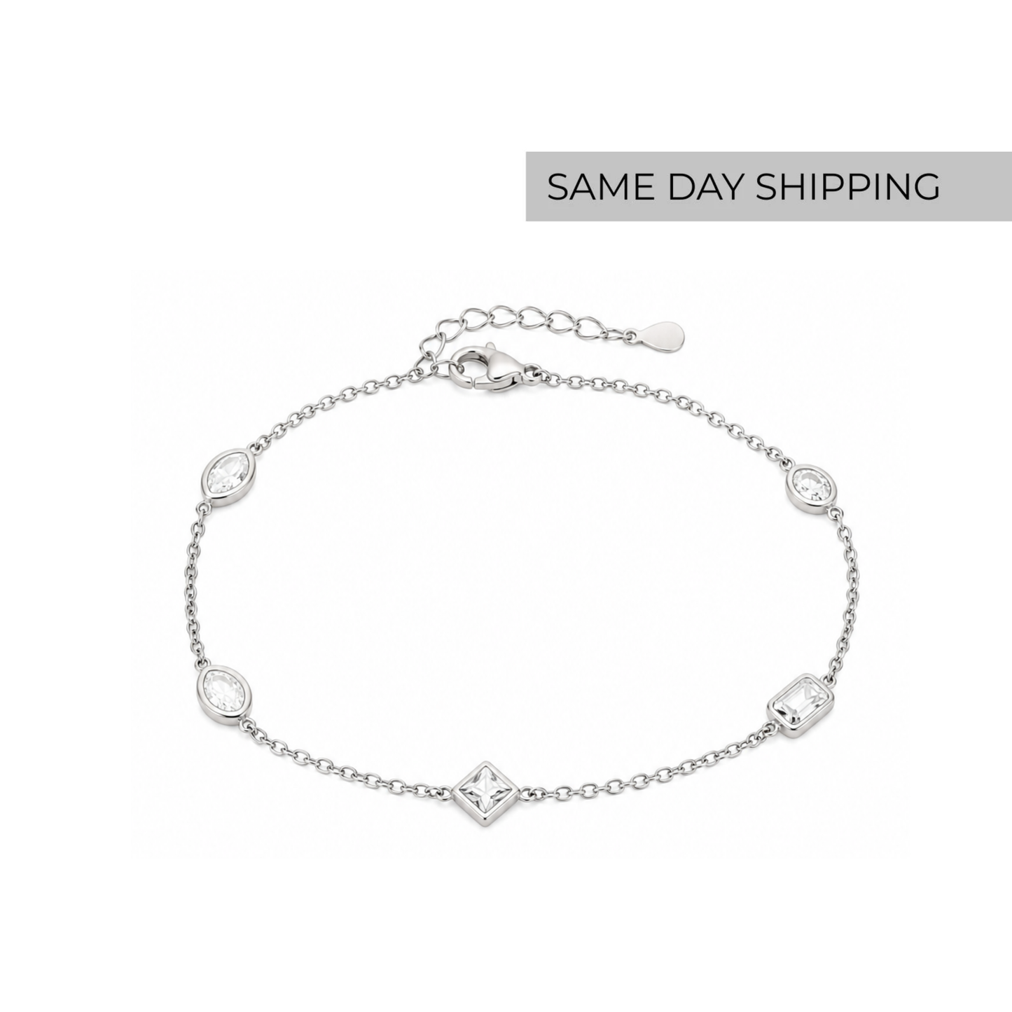 Mixed Shape Bezel Bracelet