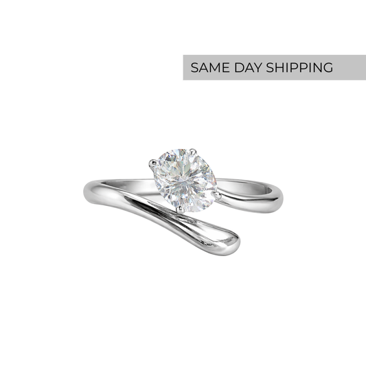 1.5CT Oval Cut Adjustable Twisted Band Ring